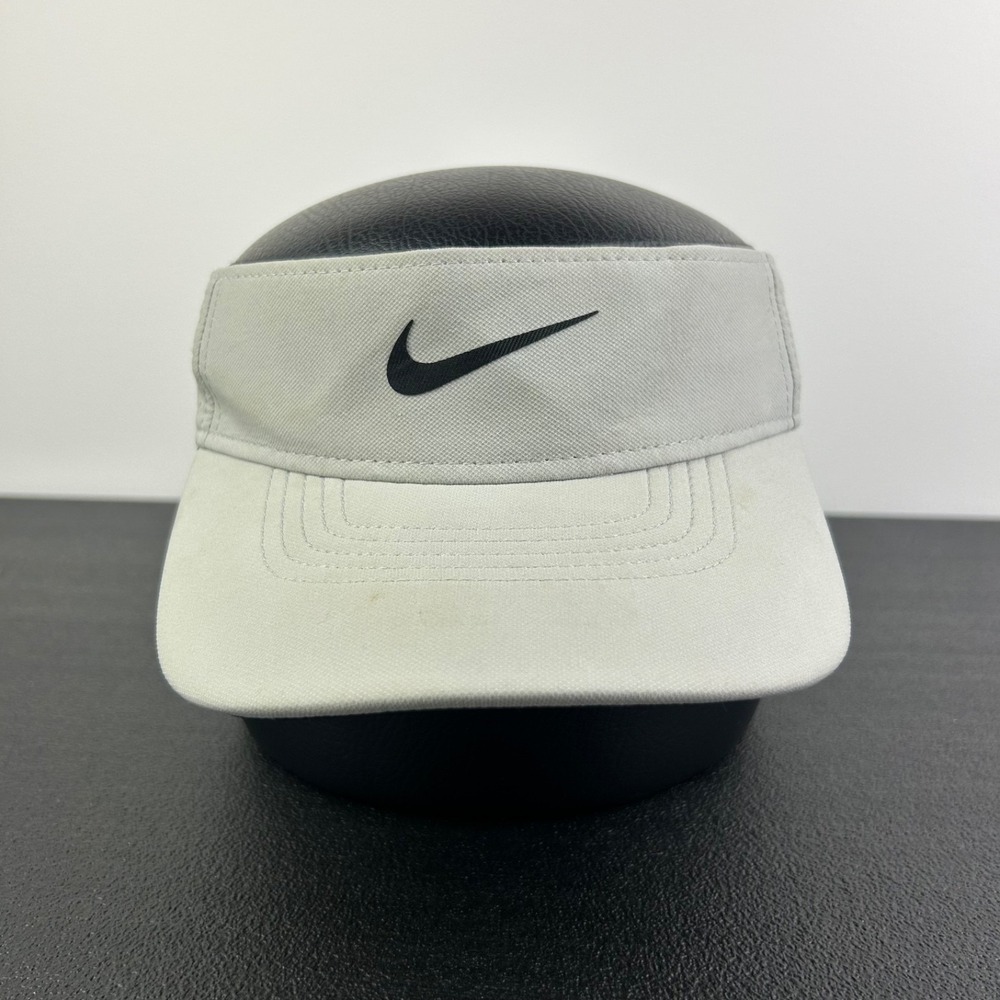 Nike Hat Cap Visor Strap Back Adjustable Gray Dri-Fit Adult